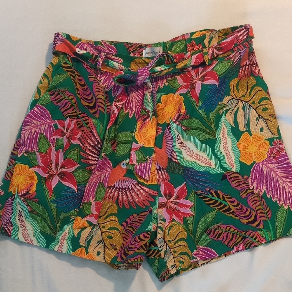 Gibson Latimer High Waist Floral Print Shorts